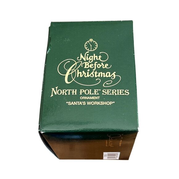 Department 56 - North Pole - Glass Ornament "Santas Workshop" Vintage -‎ 1990's - Picture 3 of 16
